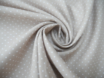 Pin-Spot Printed Cotton, Beige £8.50 p/m-Fabric-Flying Bobbins Haberdashery