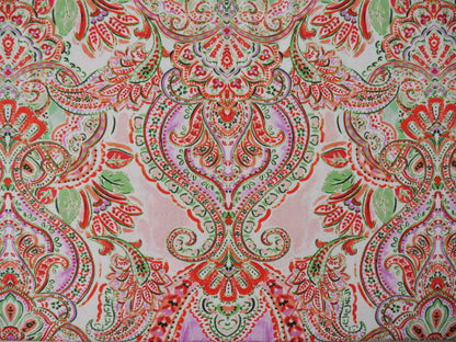 Paisley Viscose Crepe Jersey in Watermelon, £17.50 p/m-Viscose jersey-Flying Bobbins Haberdashery