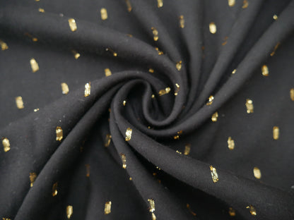 Radiance Viscose with Gold Flecks in Black, £12.00 p/m-Viscose-Flying Bobbins Haberdashery