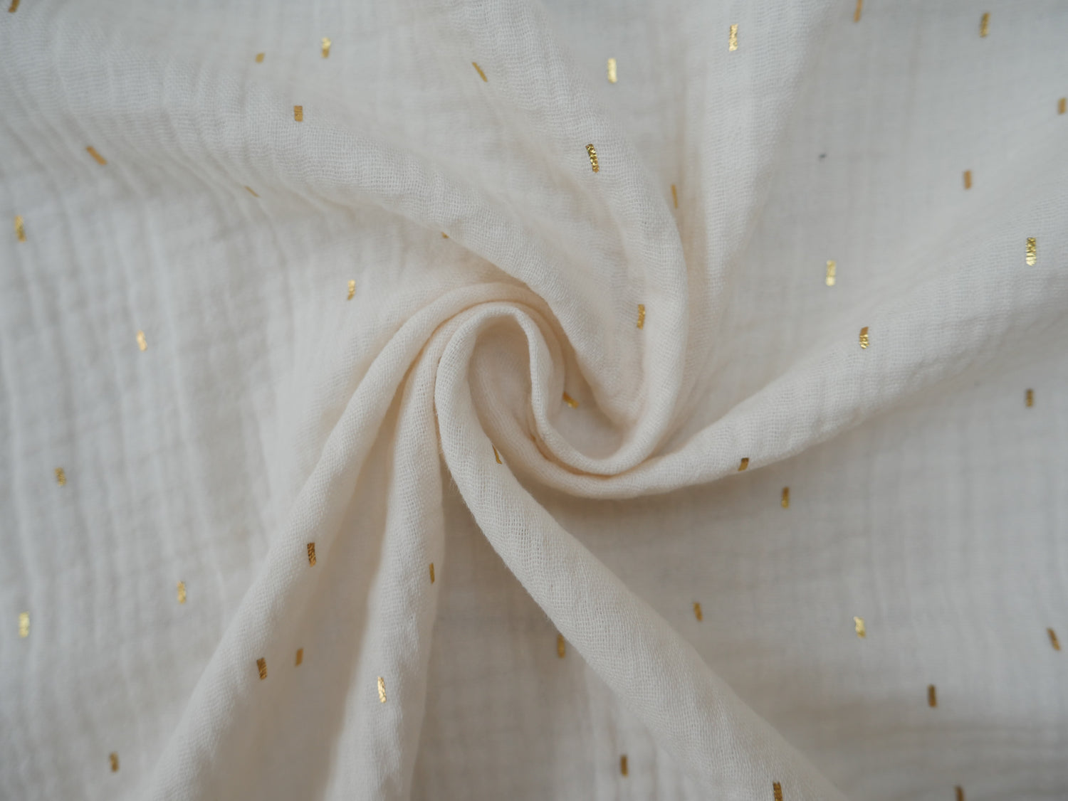 Gold Fleck Double Gauze in Ivory, £11.50 p/m-Cotton-Flying Bobbins Haberdashery