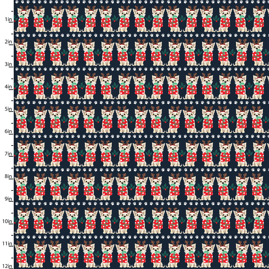 Santa Paws Printed Cotton by 3 Wishes, £12.00 p/m-Fabric-Flying Bobbins Haberdashery