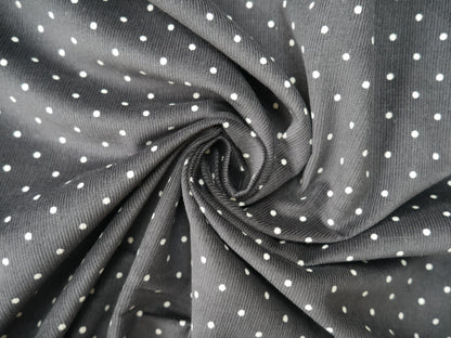 Polka Dot Fine Wale Corduroy Night Fabric, £19.50 p/m-Corduroy-Flying Bobbins Haberdashery