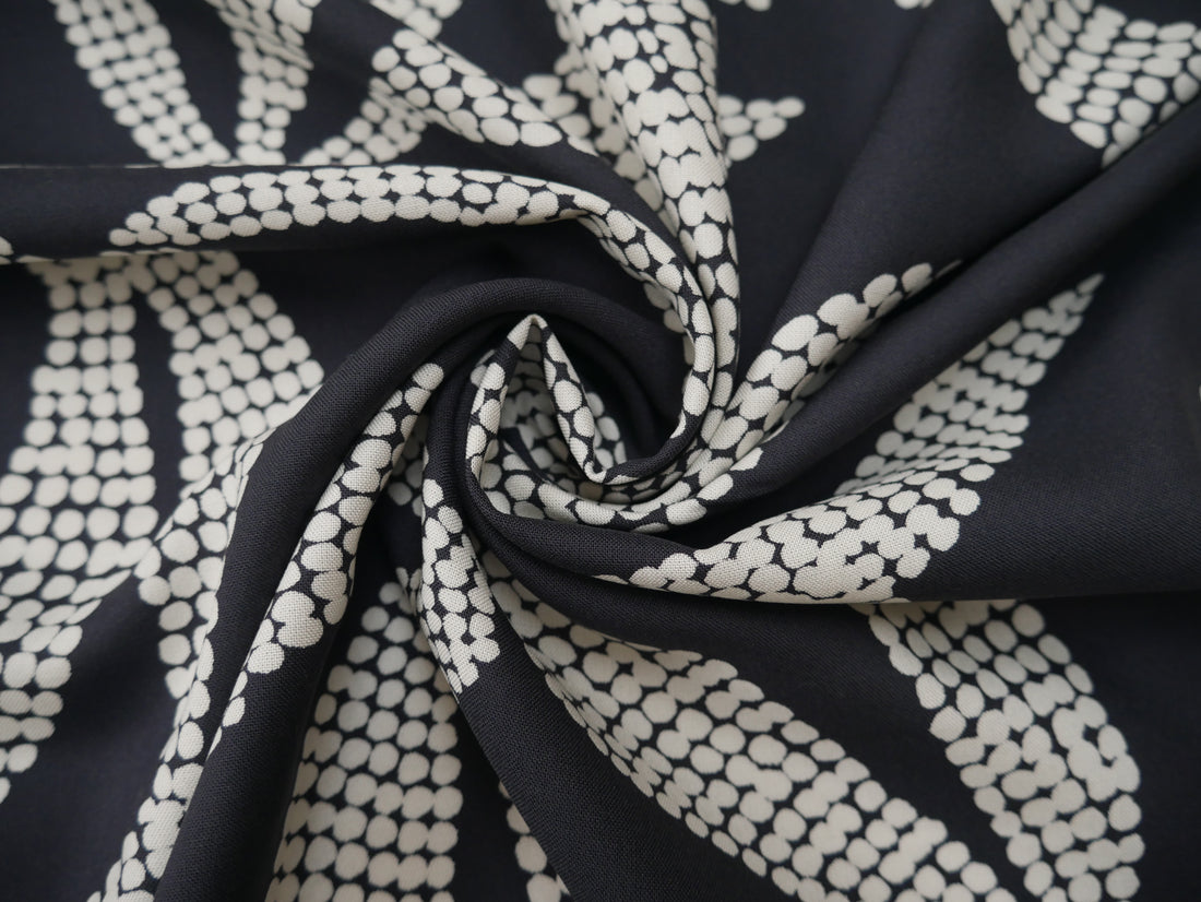 Atelier Brunette Kaola Viscose Challis in Charcoal, £18.00 p/m-Viscose-Flying Bobbins Haberdashery