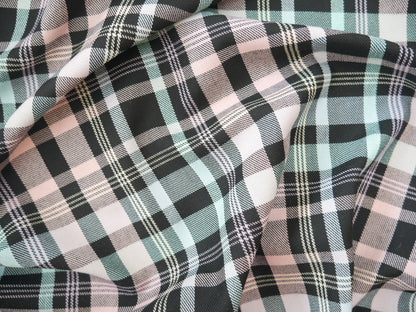 Pastel Tartan Poly-Viscose, £10.00 p/m-Fabric-Flying Bobbins Haberdashery