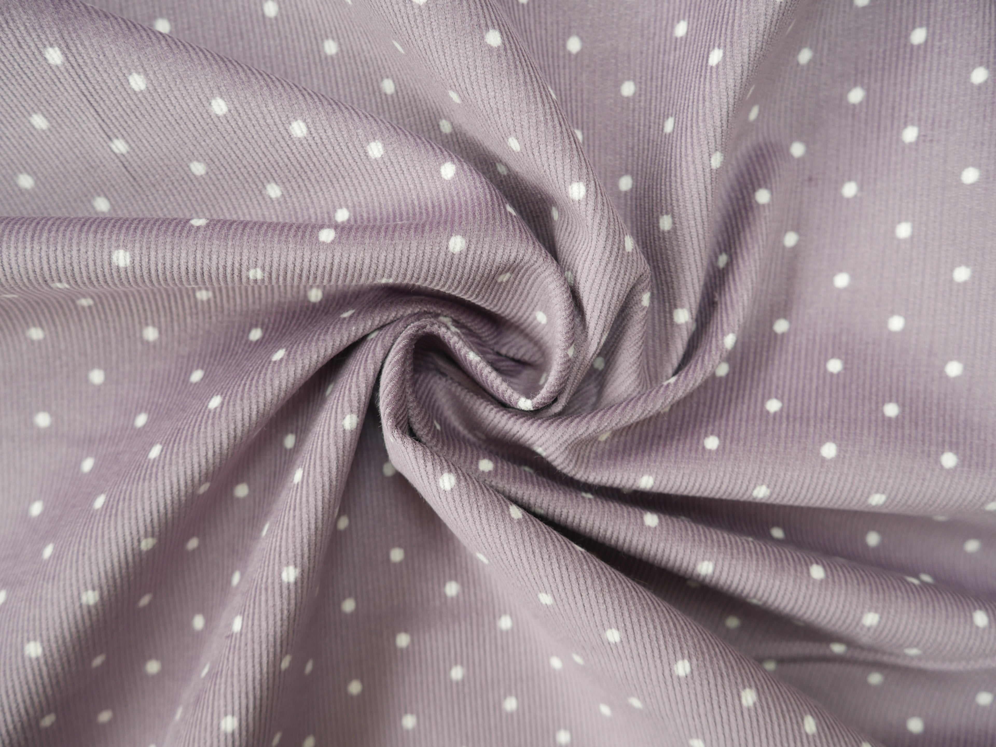 Polka Dot Fine Wale Corduroy Devine Parma Fabric, £19.50 p/m-Corduroy-Flying Bobbins Haberdashery