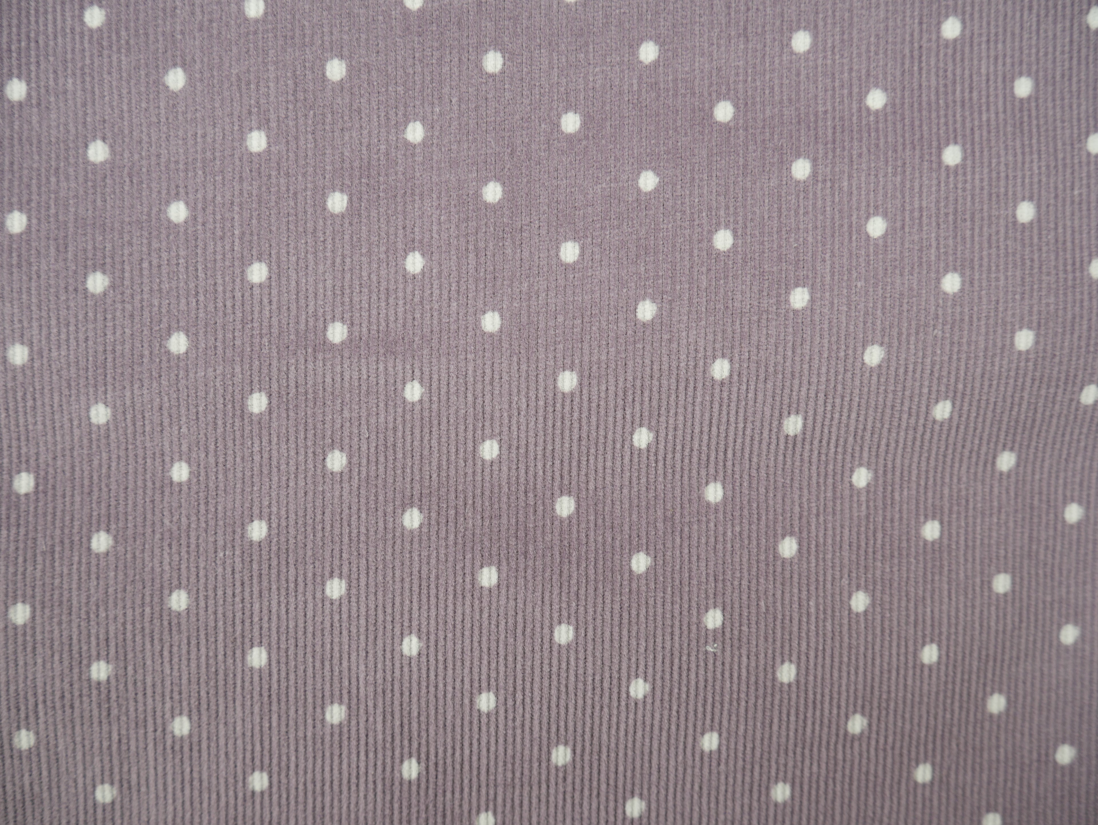 Polka Dot Fine Wale Corduroy Devine Parma Fabric, £19.50 p/m-Corduroy-Flying Bobbins Haberdashery