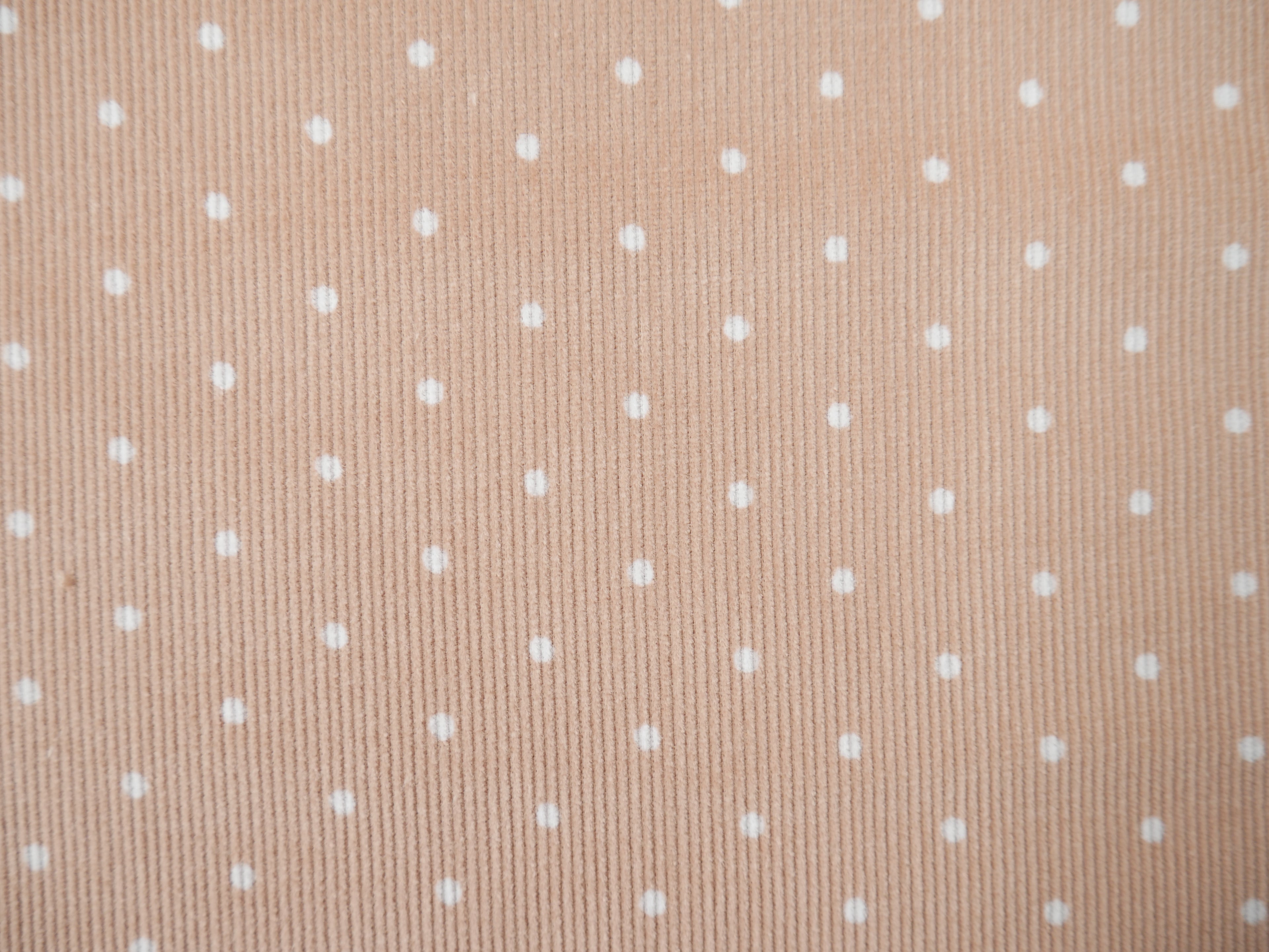 Polka Dot Fine Wale Corduroy Maple Fabric, £19.50 p/m-Corduroy-Flying Bobbins Haberdashery