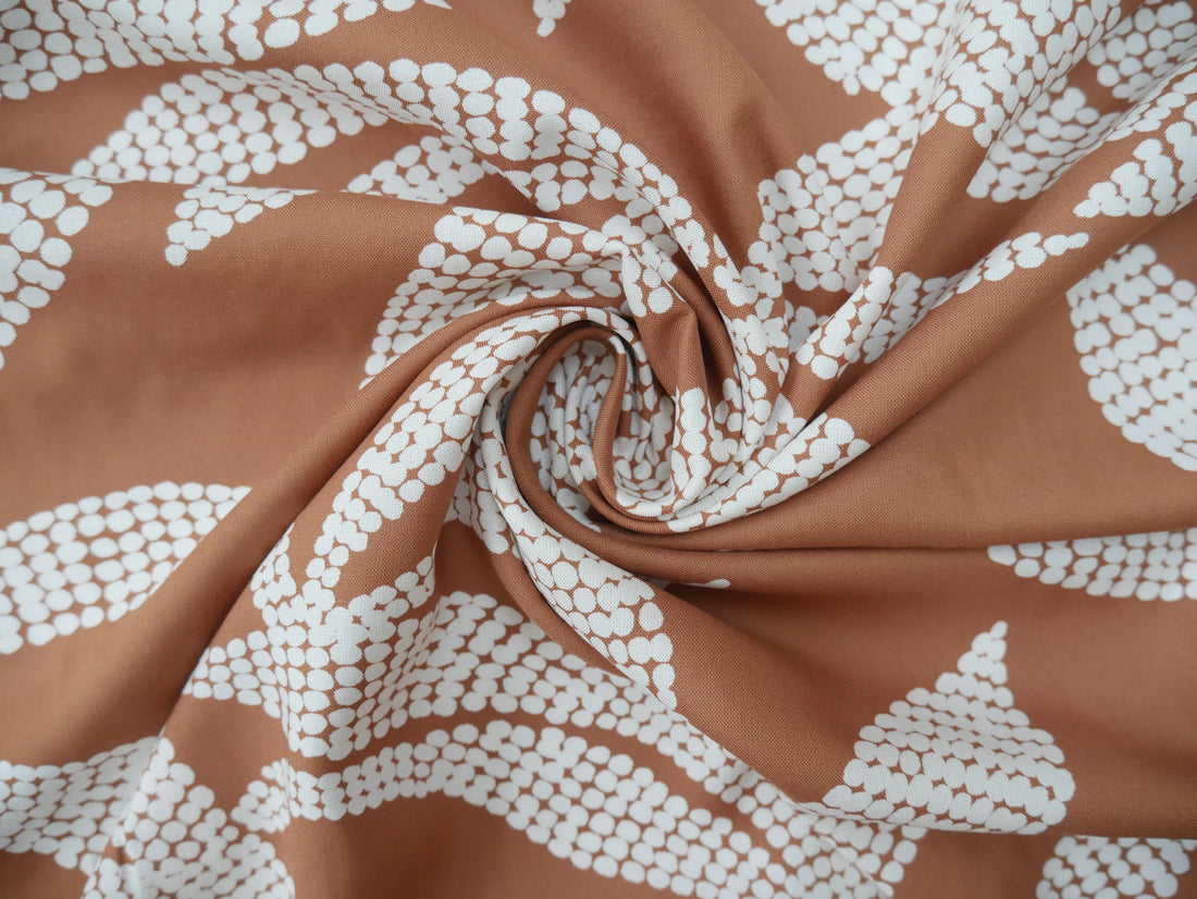 Atelier Brunette Kaola Viscose Challis in Pecan, £18.00 p/m-Viscose-Flying Bobbins Haberdashery