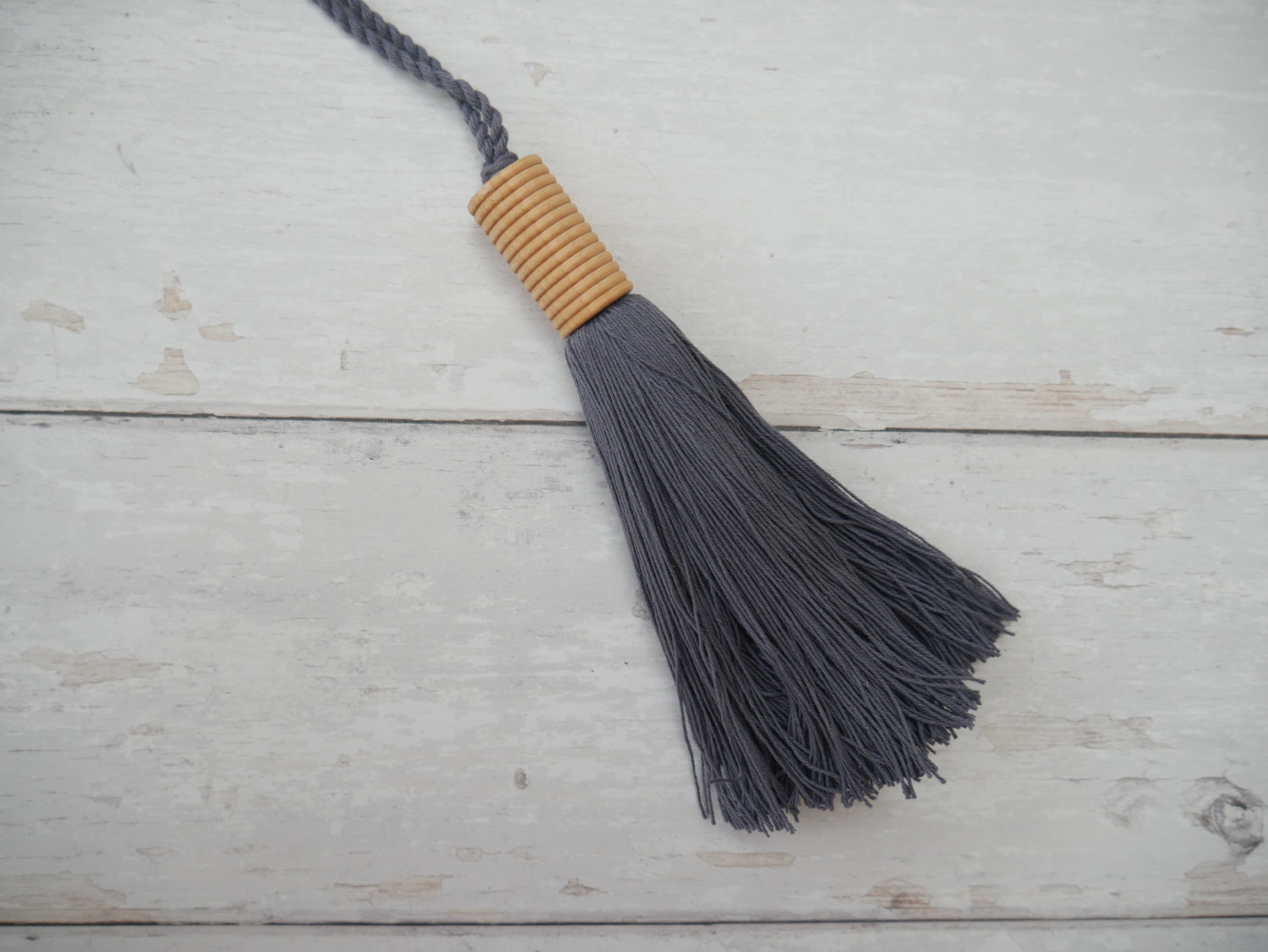 Giant Wooden Tassel in Blue-Tassel-Flying Bobbins Haberdashery