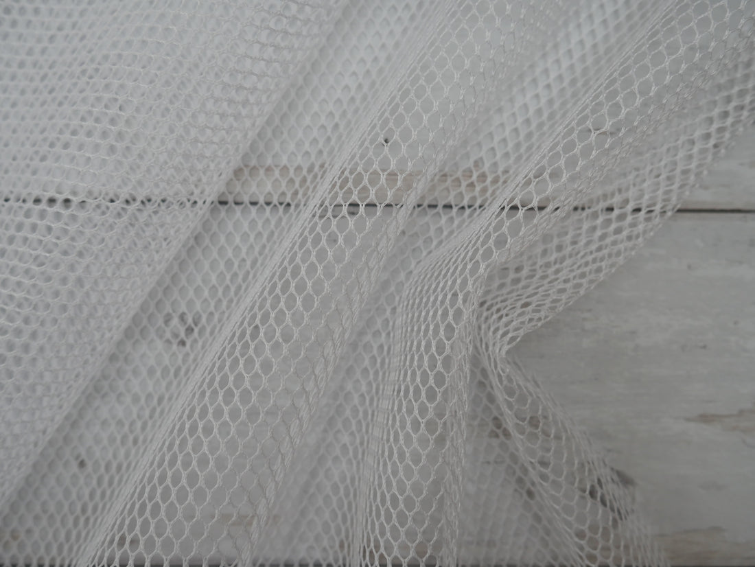 Mesh Fabric in White £16.00 p/m-Fabric-Flying Bobbins Haberdashery