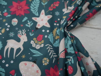 Festive Forest Printed Cotton, £14.00 p/m-Fabric-Flying Bobbins Haberdashery