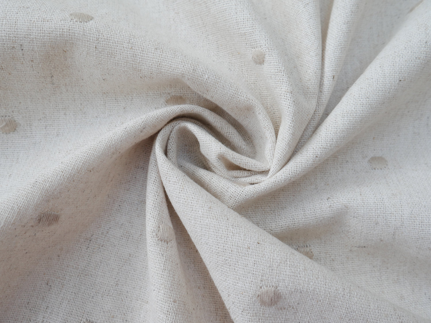 Linen Viscose with Embroidered Spot, £15.00 p/m-Fabric-Flying Bobbins Haberdashery