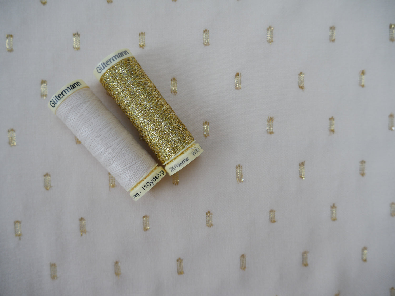 Radiance Viscose with Gold Flecks in Cream, £12.00 p/m-Viscose-Flying Bobbins Haberdashery