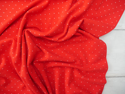 Pin Spot Cotton Jersey in Red £16.00 pm-Cotton Jersey-Flying Bobbins Haberdashery