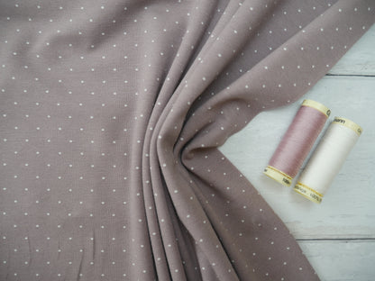 Pin Spot Cotton Jersey in Mauve £16.00 pm-Cotton Jersey-Flying Bobbins Haberdashery