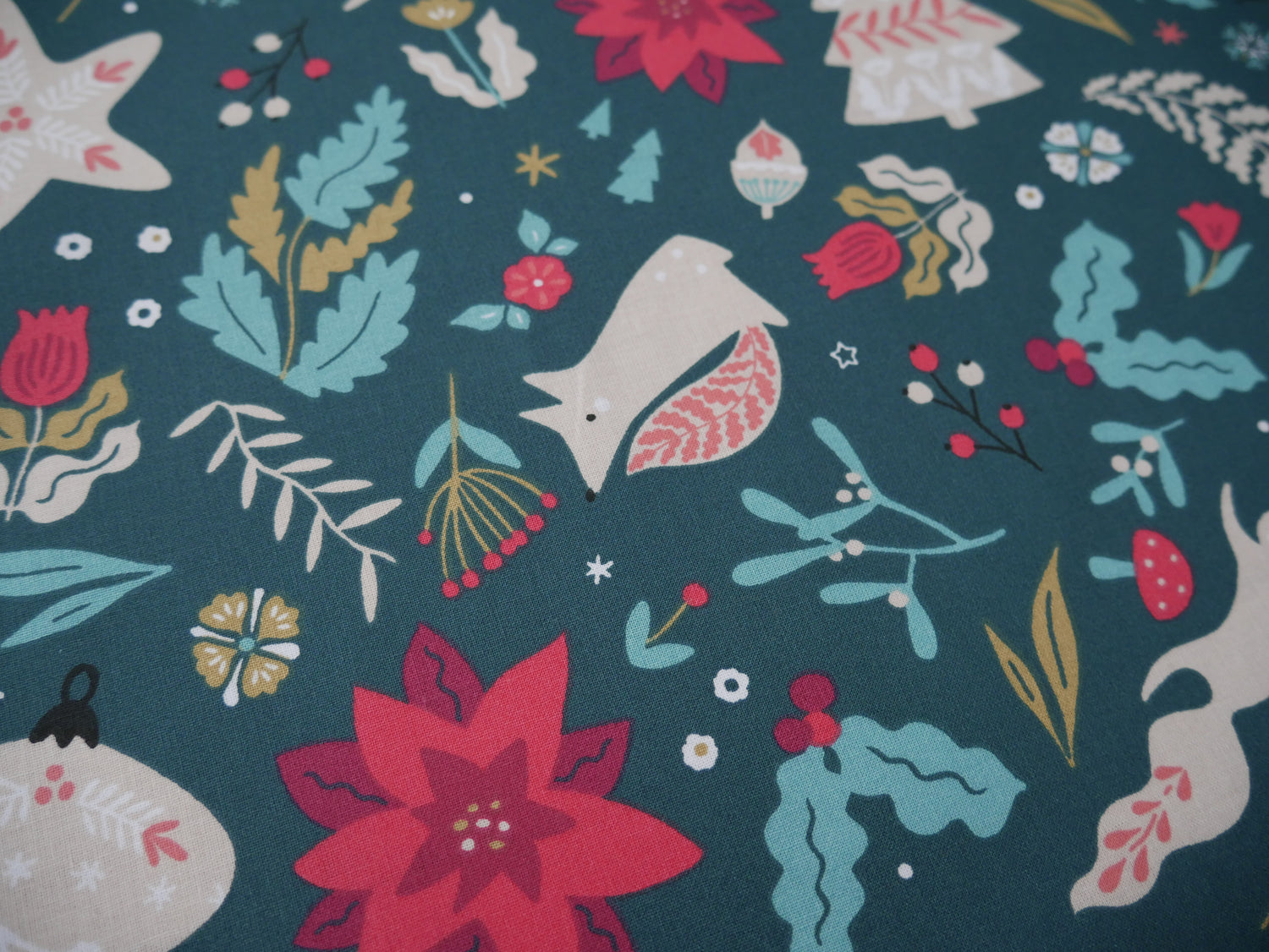 Festive Forest Printed Cotton, £14.00 p/m-Fabric-Flying Bobbins Haberdashery