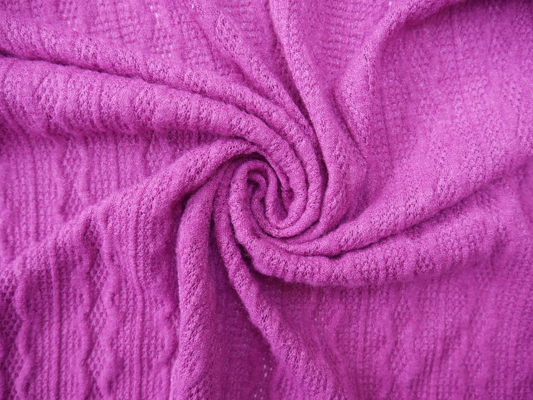 Florence Cable Knit Fabric in Cyclamen, £17.50-Fabric-Flying Bobbins Haberdashery