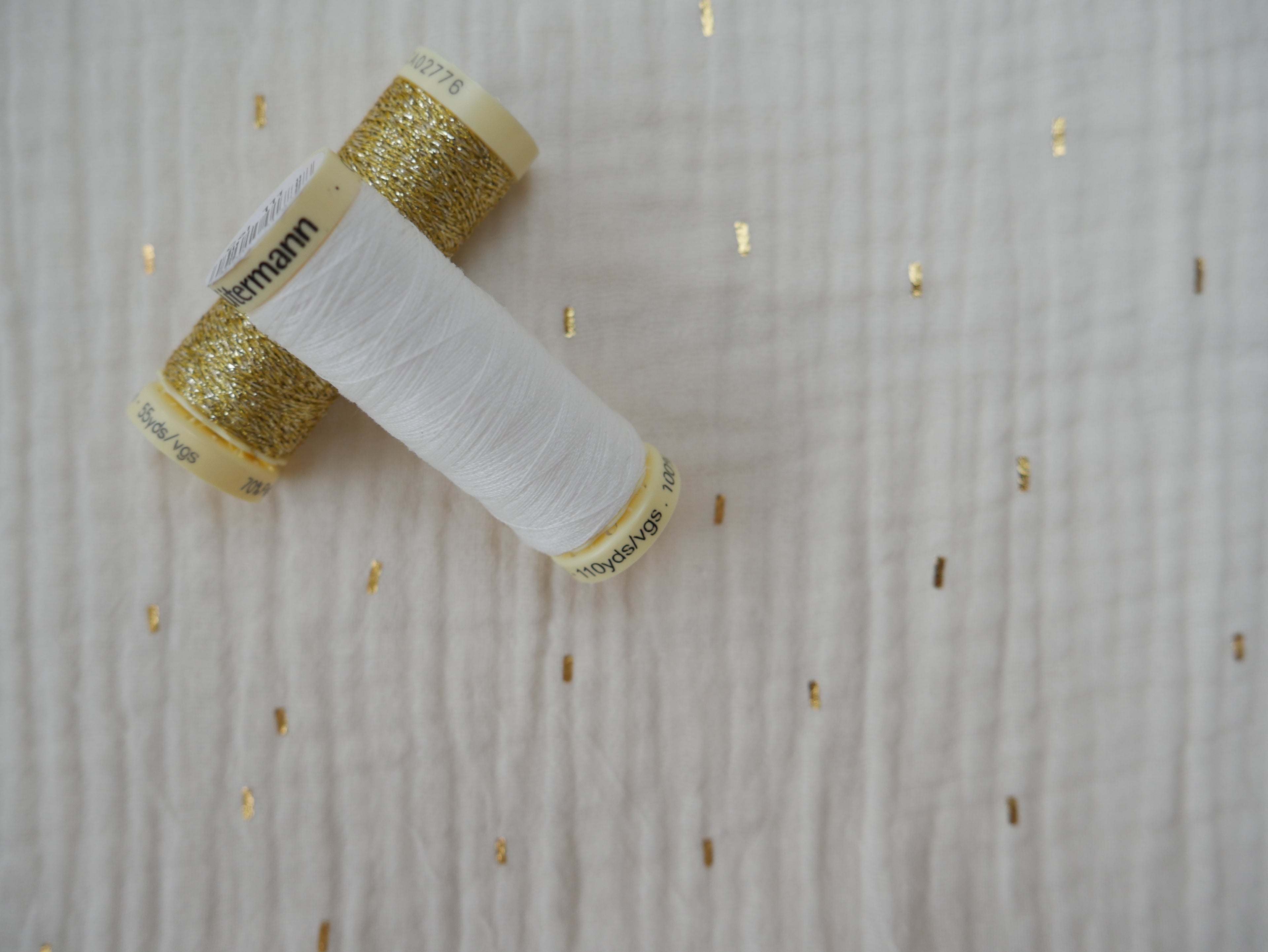 Gold Fleck Double Gauze in Ivory, £11.50 p/m-Cotton-Flying Bobbins Haberdashery