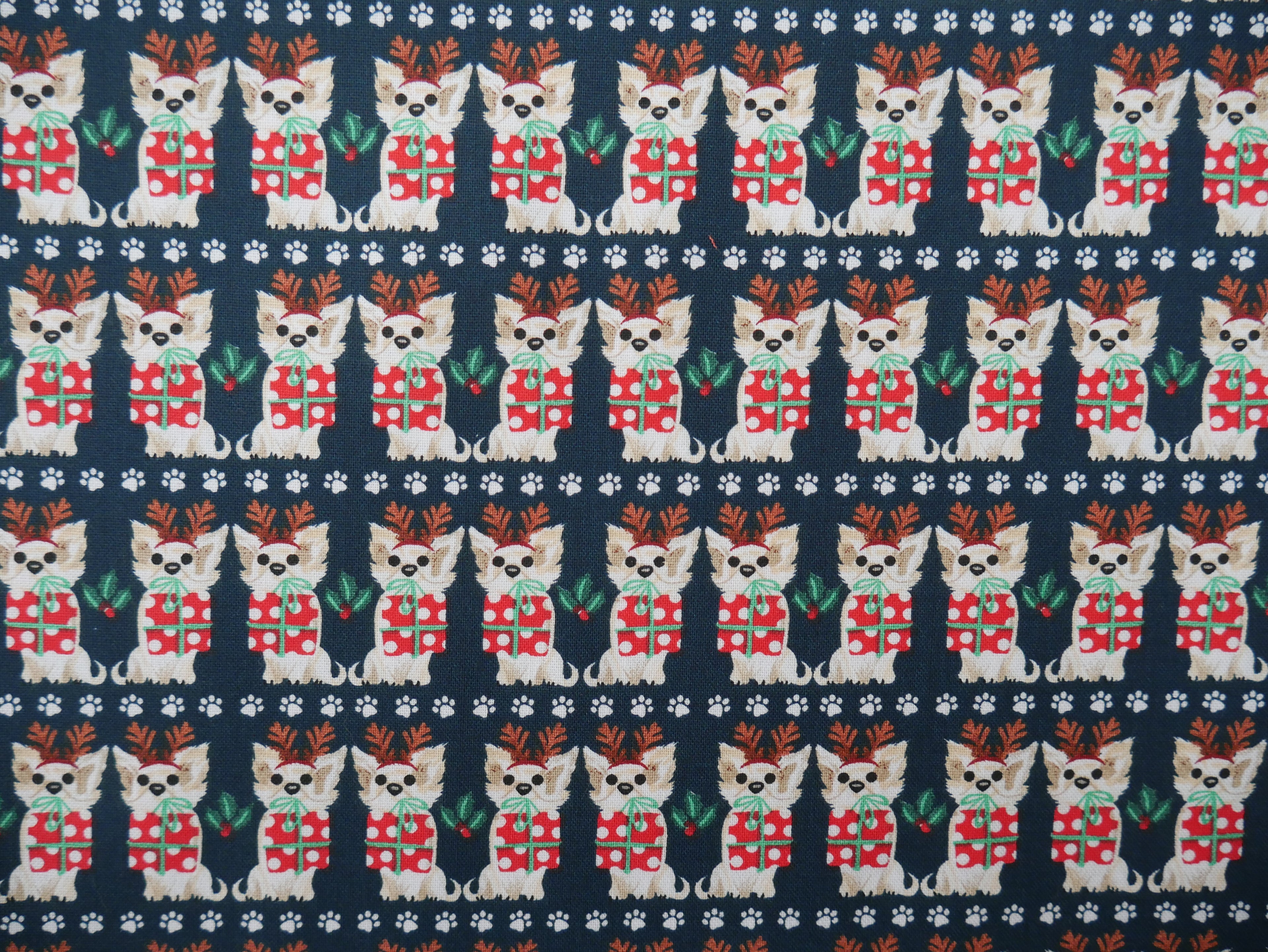 Santa Paws Printed Cotton by 3 Wishes, £12.00 p/m-Fabric-Flying Bobbins Haberdashery