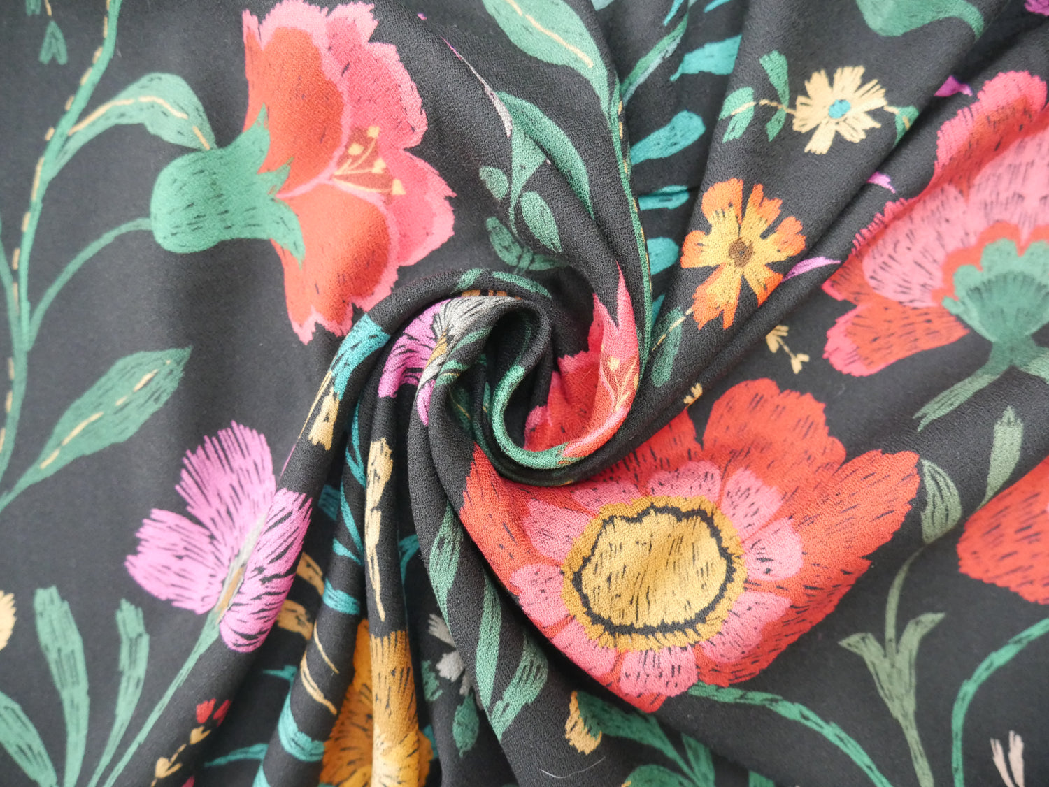 Fabric Godmother Flavia Viscose Crepe, £19.00 p/m-Viscose-Flying Bobbins Haberdashery