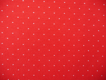 Pin Spot Cotton Jersey in Red £16.00 pm-Cotton Jersey-Flying Bobbins Haberdashery