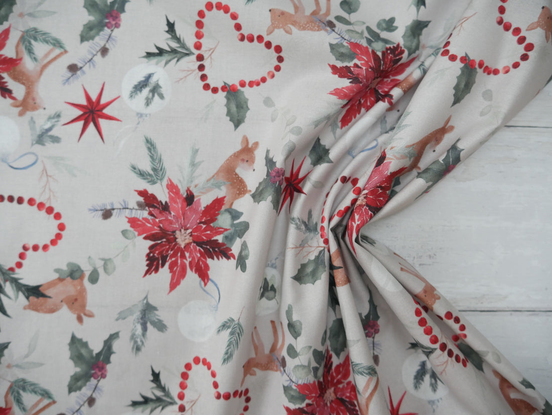 Winter Wishes Printed Cotton, £14.00 p/m-Fabric-Flying Bobbins Haberdashery