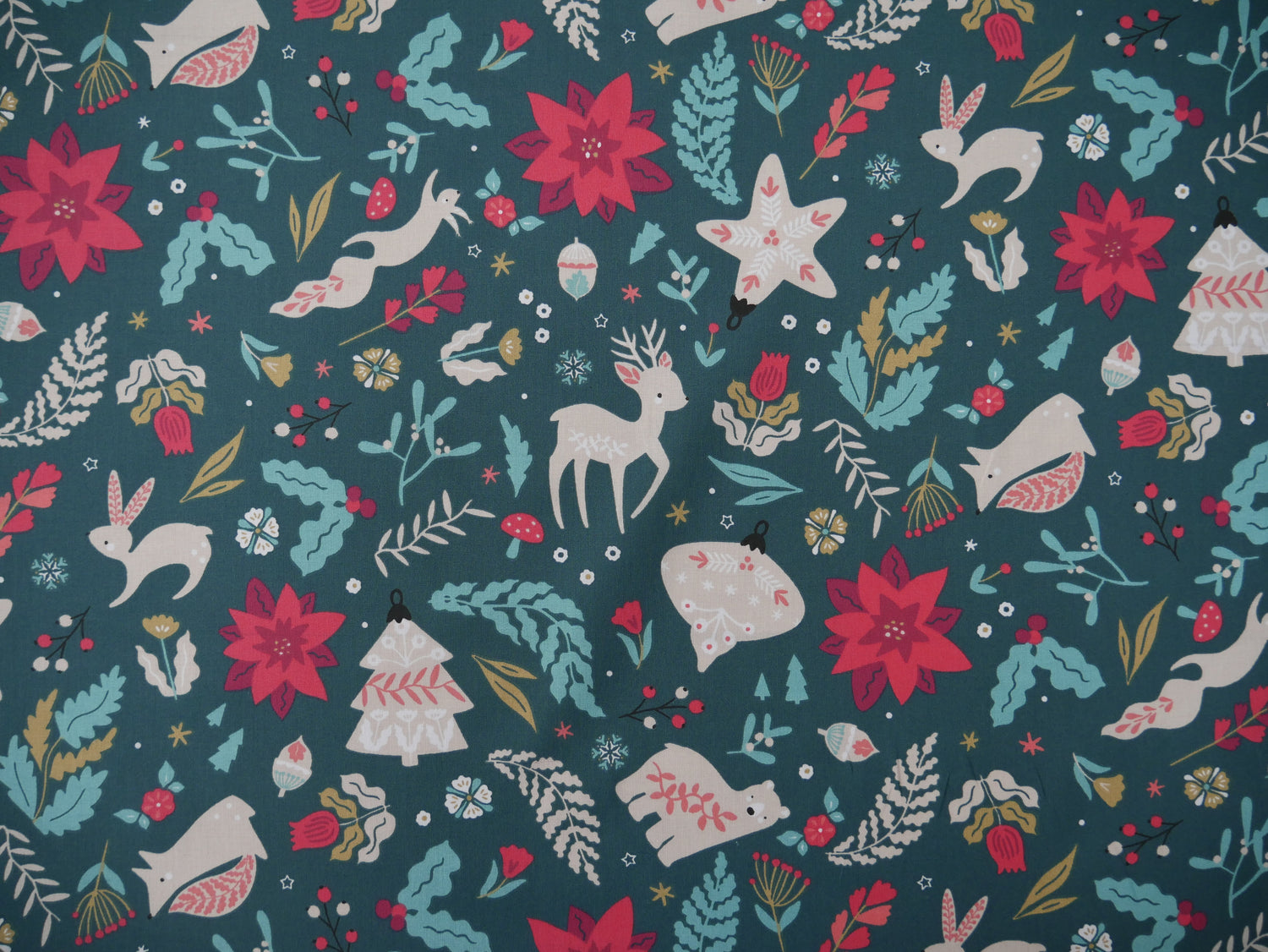 Festive Forest Printed Cotton, £14.00 p/m-Fabric-Flying Bobbins Haberdashery