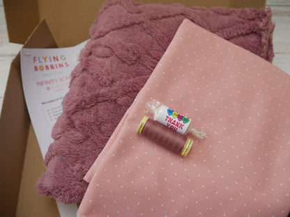 Snuggle Snood Kit in Rose Pink-Sewing Kit-Flying Bobbins Haberdashery