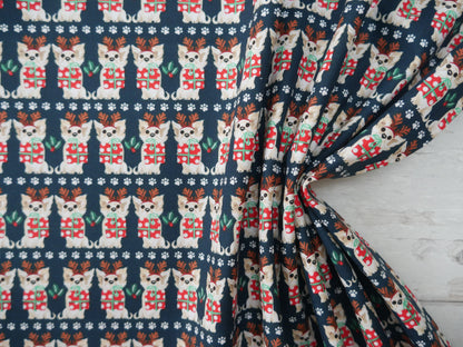 Santa Paws Printed Cotton by 3 Wishes, £12.00 p/m-Fabric-Flying Bobbins Haberdashery