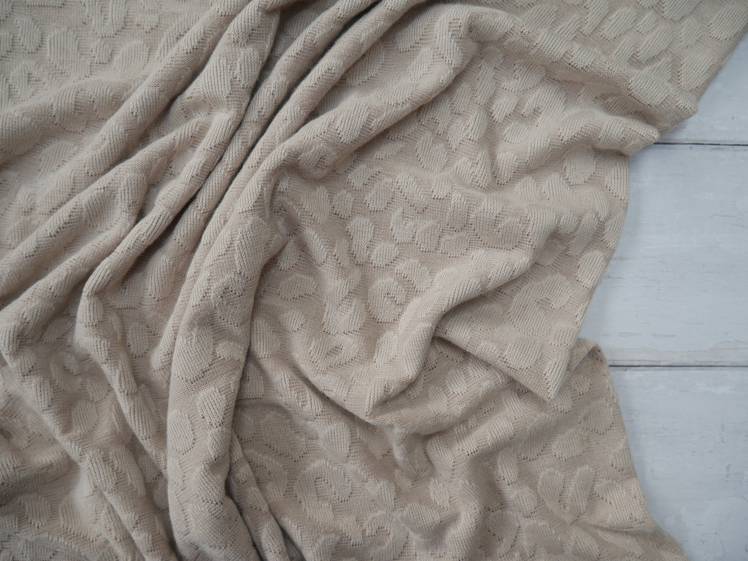 Keiko Jacquard Knit Fabric in Oatmeal, £17.50 p/m-Fabric-Flying Bobbins Haberdashery