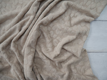 Keiko Jacquard Knit Fabric in Oatmeal, £17.50 p/m-Fabric-Flying Bobbins Haberdashery