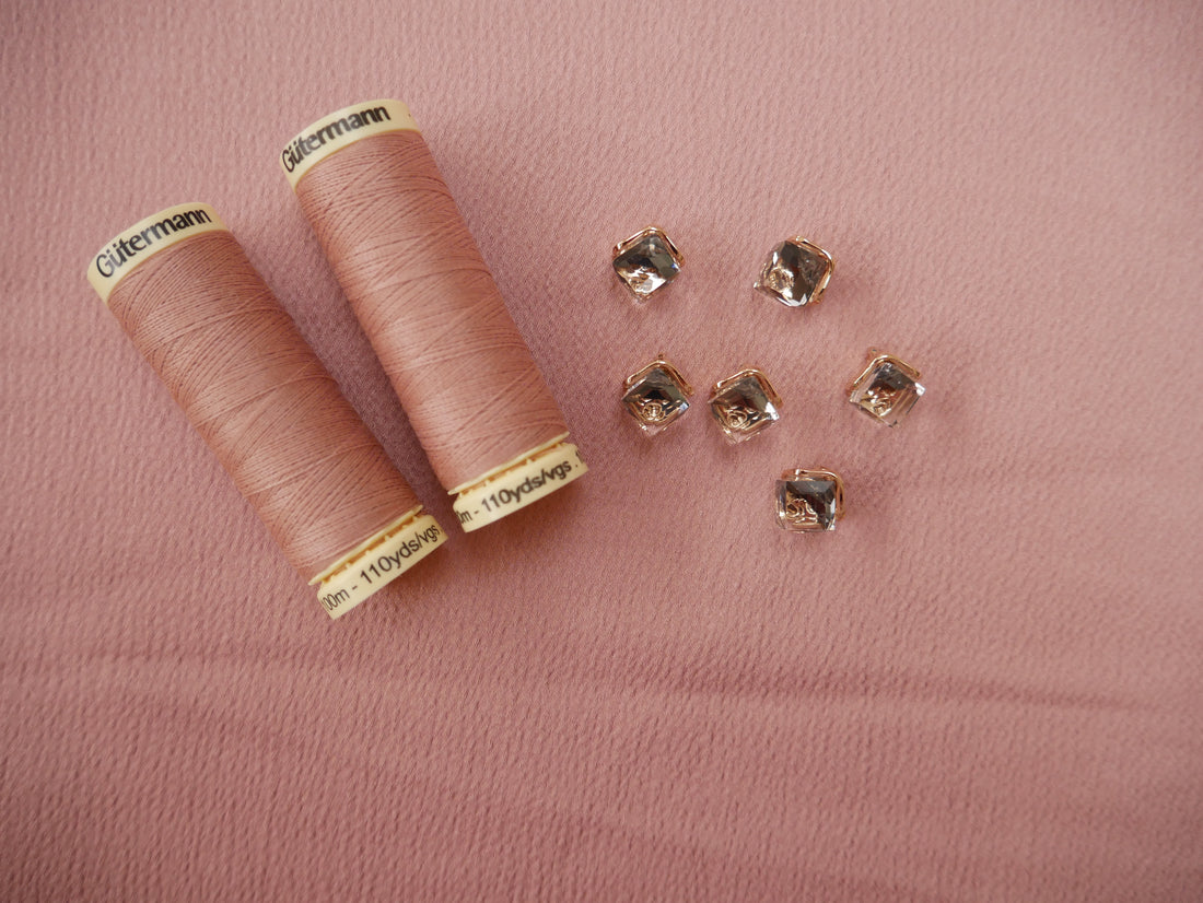 Cicadella Blouse Kit - Hammered Satin in Rose-Sewing Kit-Flying Bobbins Haberdashery