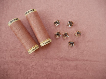 Hammered Satin in Rose, £12.80 p/m-Polyester-Flying Bobbins Haberdashery