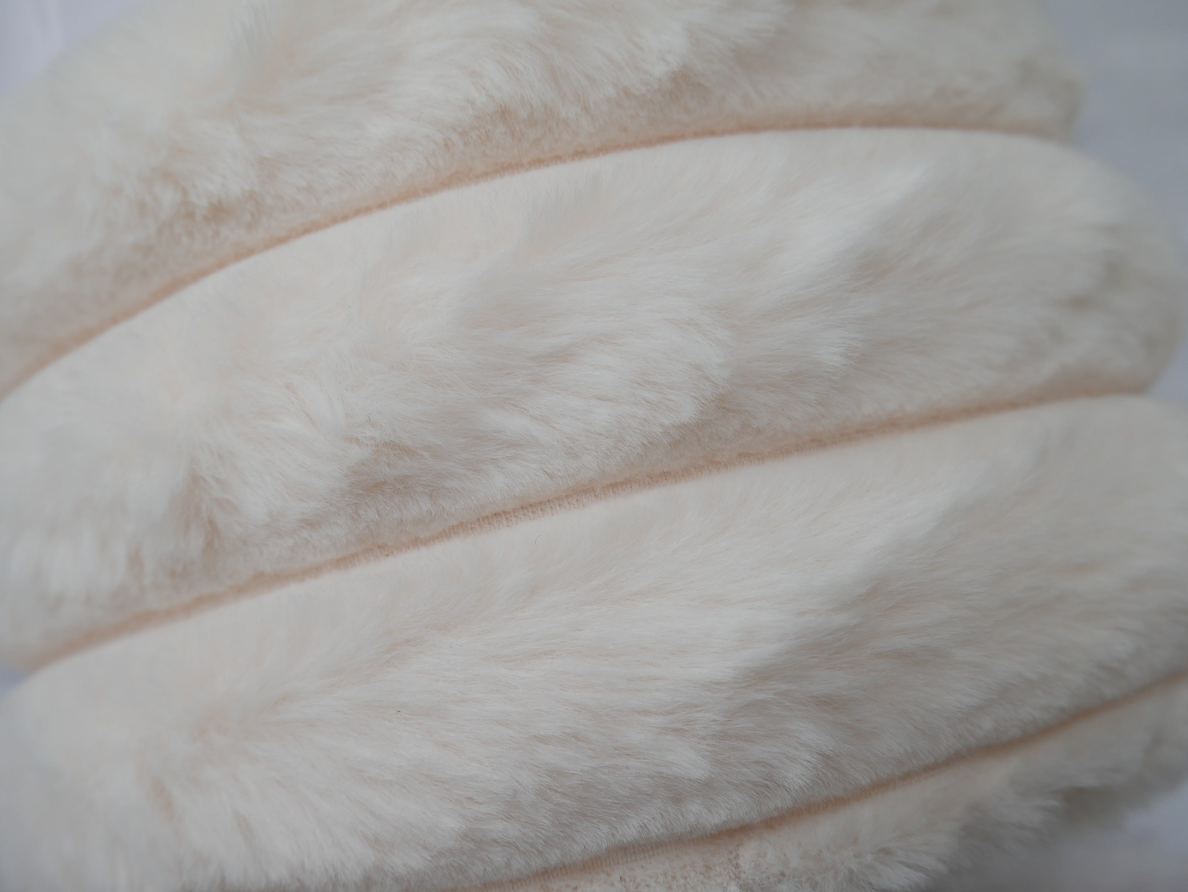 Plush Fur Panel in Cream-Fabric-Flying Bobbins Haberdashery