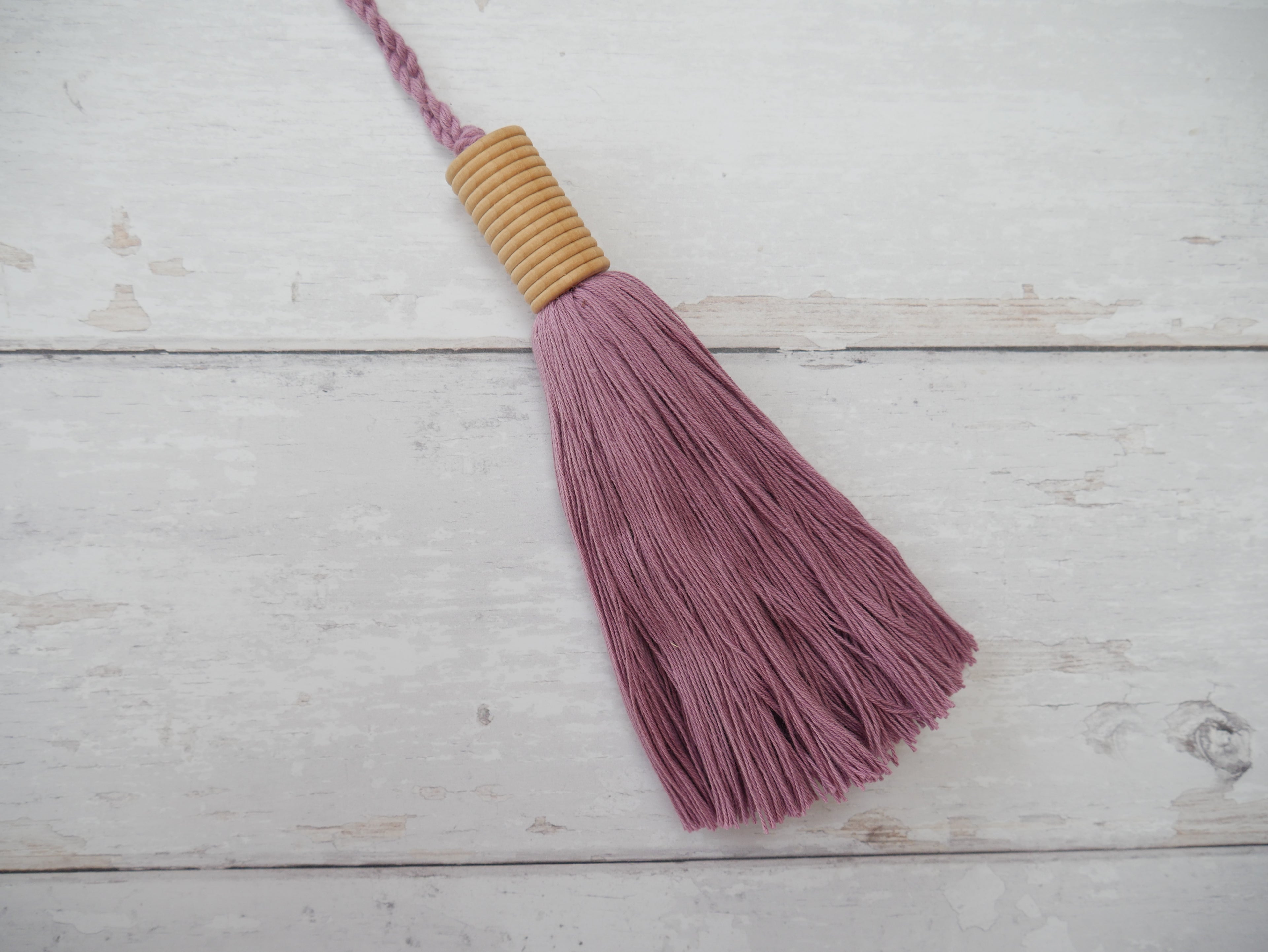 Giant Wooden Tassel in Mauve-Tassel-Flying Bobbins Haberdashery