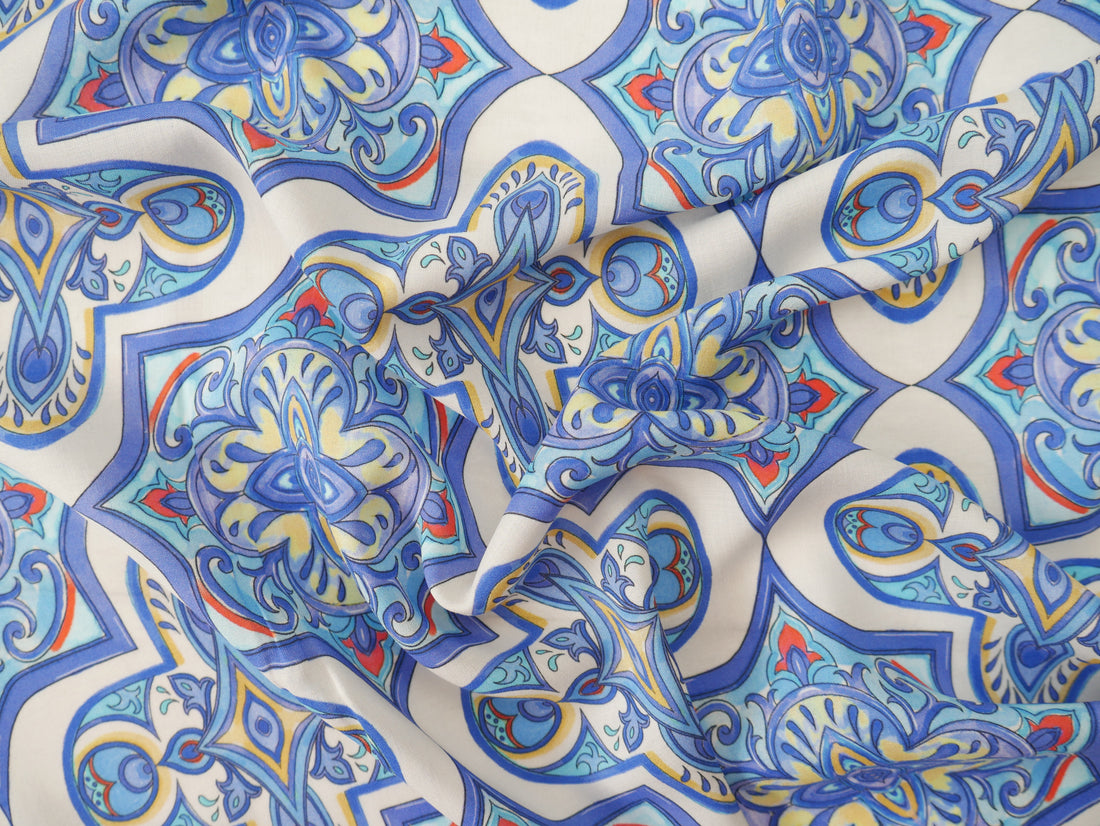 Greek Plaza Viscose Challis Lawn, £17.50 p/m-Viscose-Flying Bobbins Haberdashery