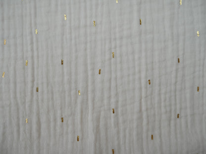 Gold Fleck Double Gauze in Ivory, £11.50 p/m-Cotton-Flying Bobbins Haberdashery