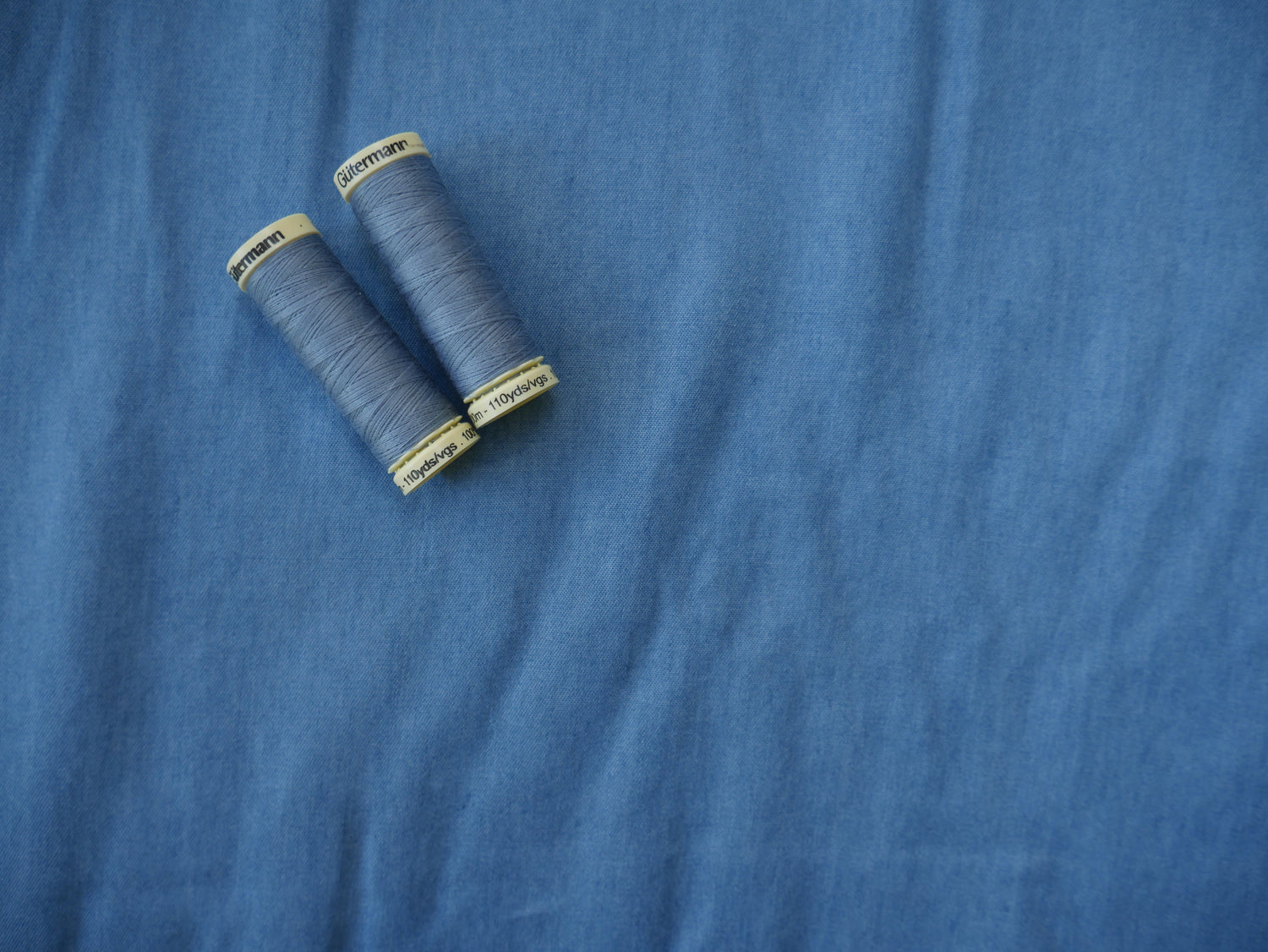 Tencel Chambray in Mid Blue, £14.50 p/m-Tencel-Flying Bobbins Haberdashery