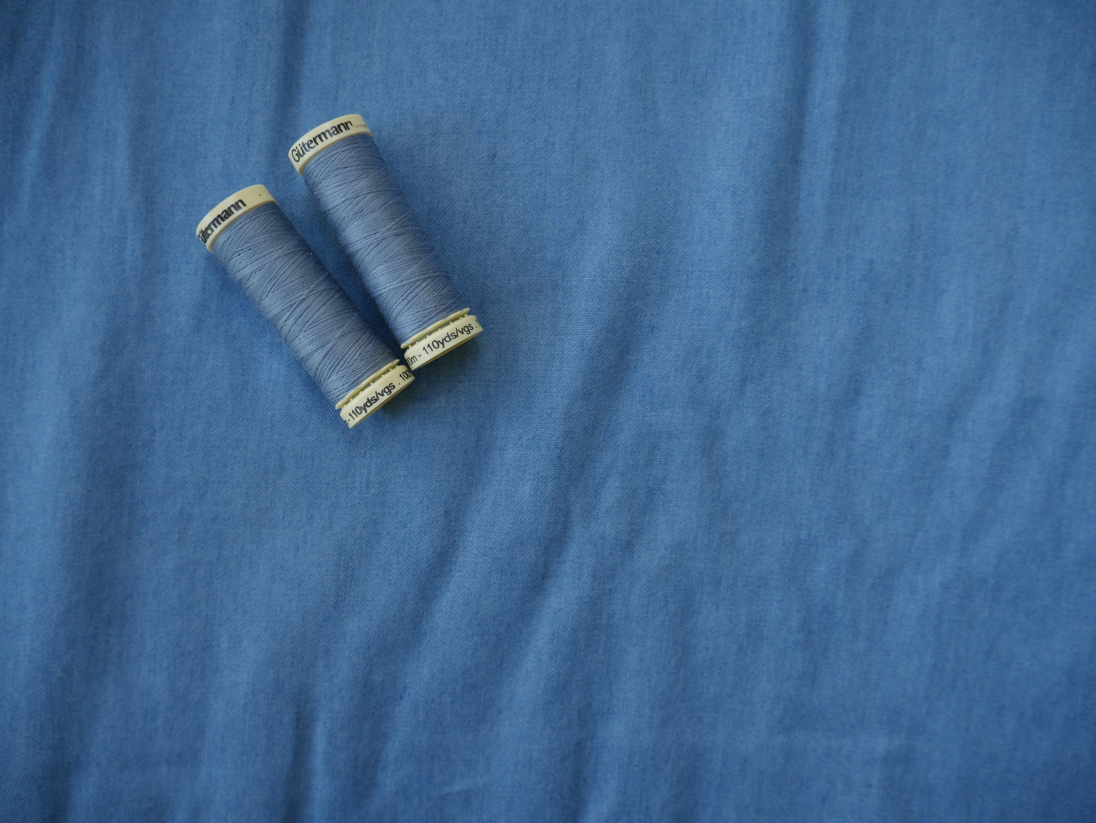 Tencel Chambray in Mid Blue, £14.50 p/m-Tencel-Flying Bobbins Haberdashery