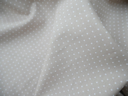 Pin-Spot Printed Cotton, Beige £8.50 p/m-Fabric-Flying Bobbins Haberdashery