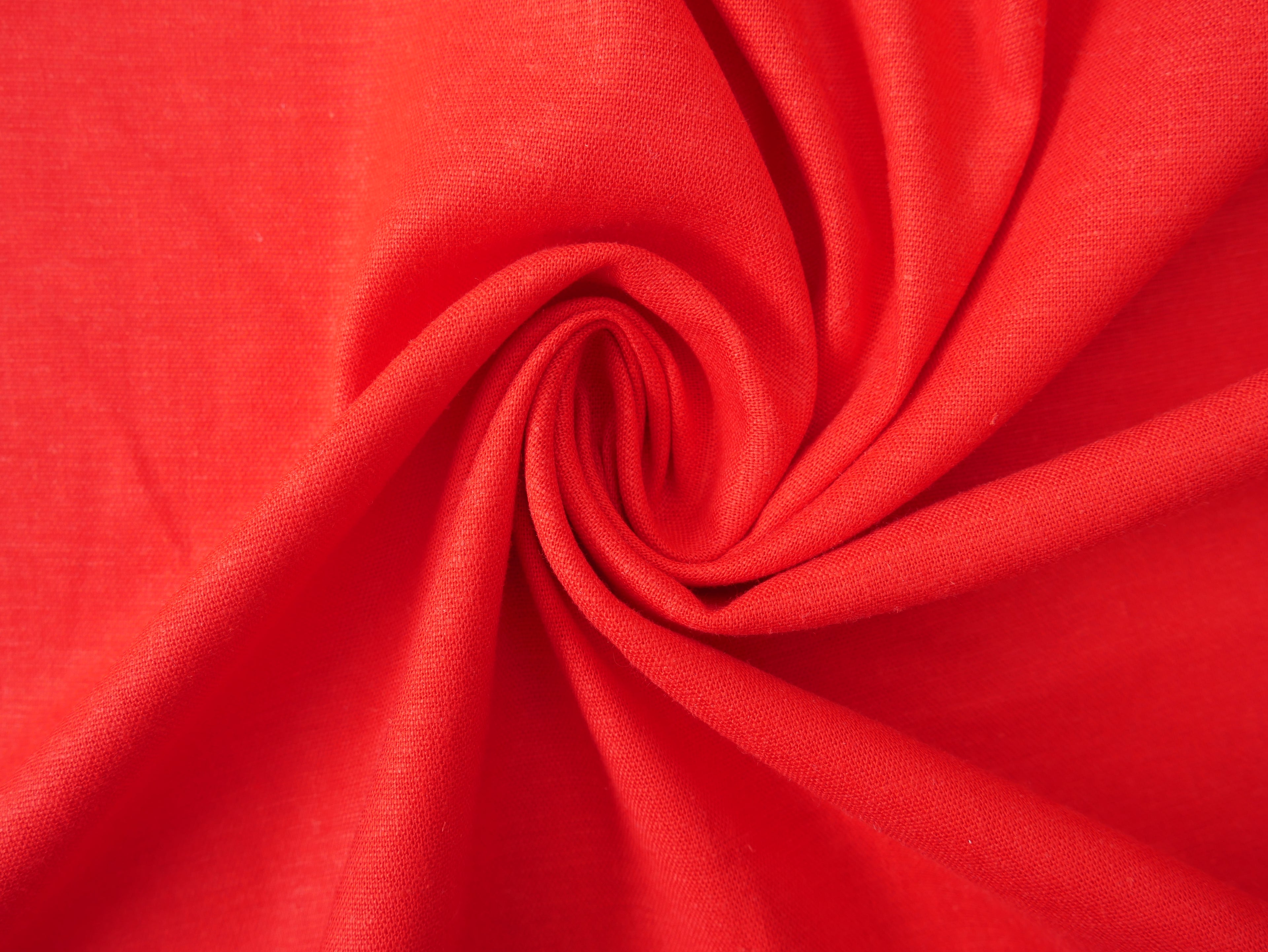 Province Linen Chambray in Red, £17.50 p/m-Fabric-Flying Bobbins Haberdashery