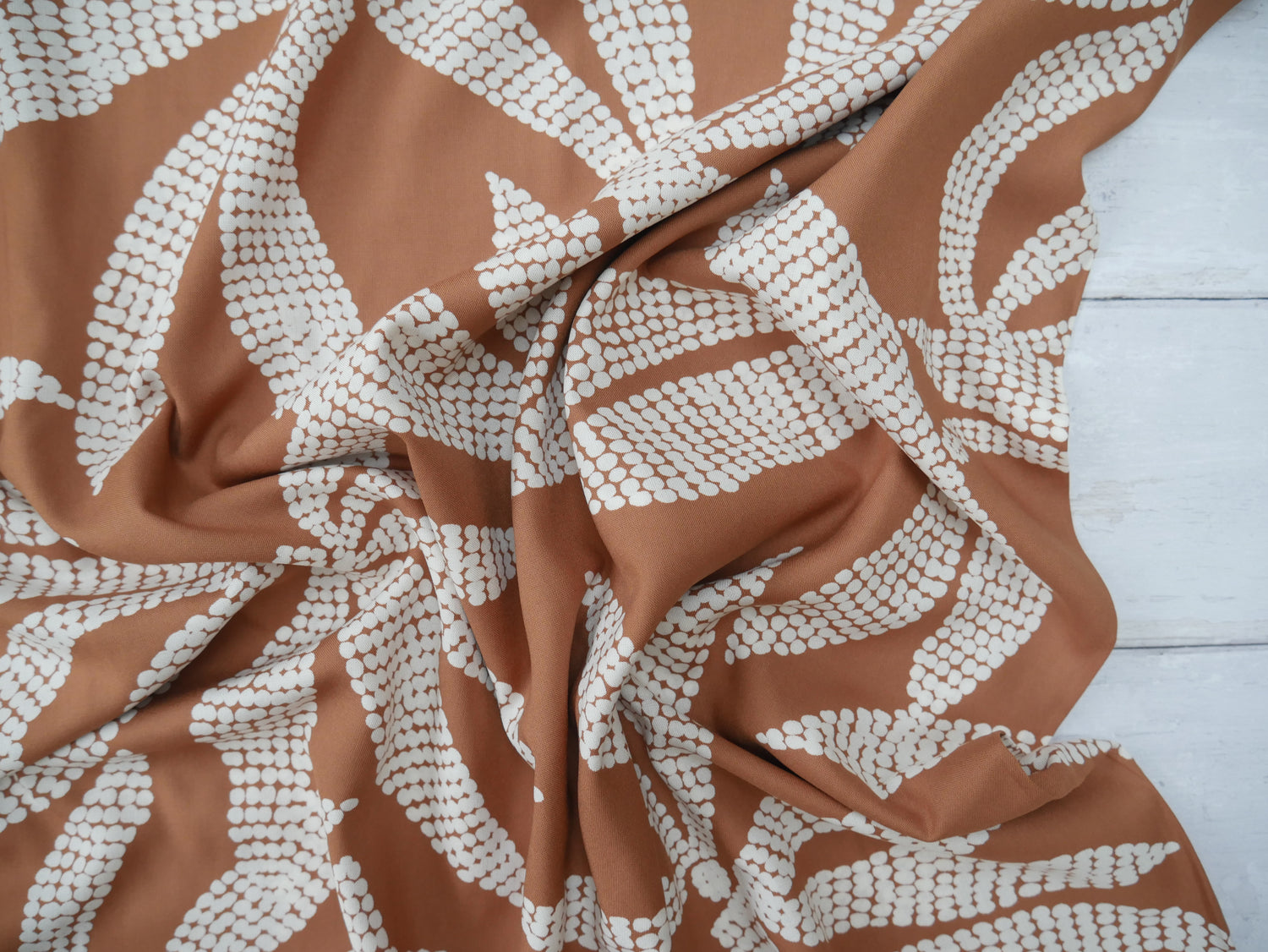 Atelier Brunette Kaola Viscose Challis in Pecan, £18.00 p/m-Viscose-Flying Bobbins Haberdashery