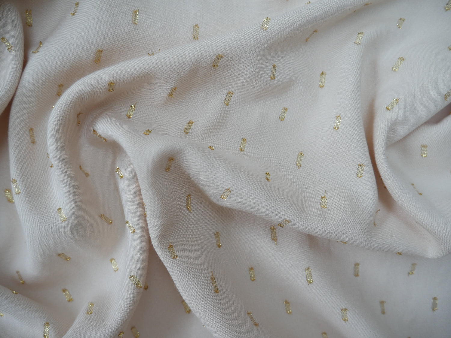 Radiance Viscose with Gold Flecks in Cream, £12.00 p/m-Viscose-Flying Bobbins Haberdashery