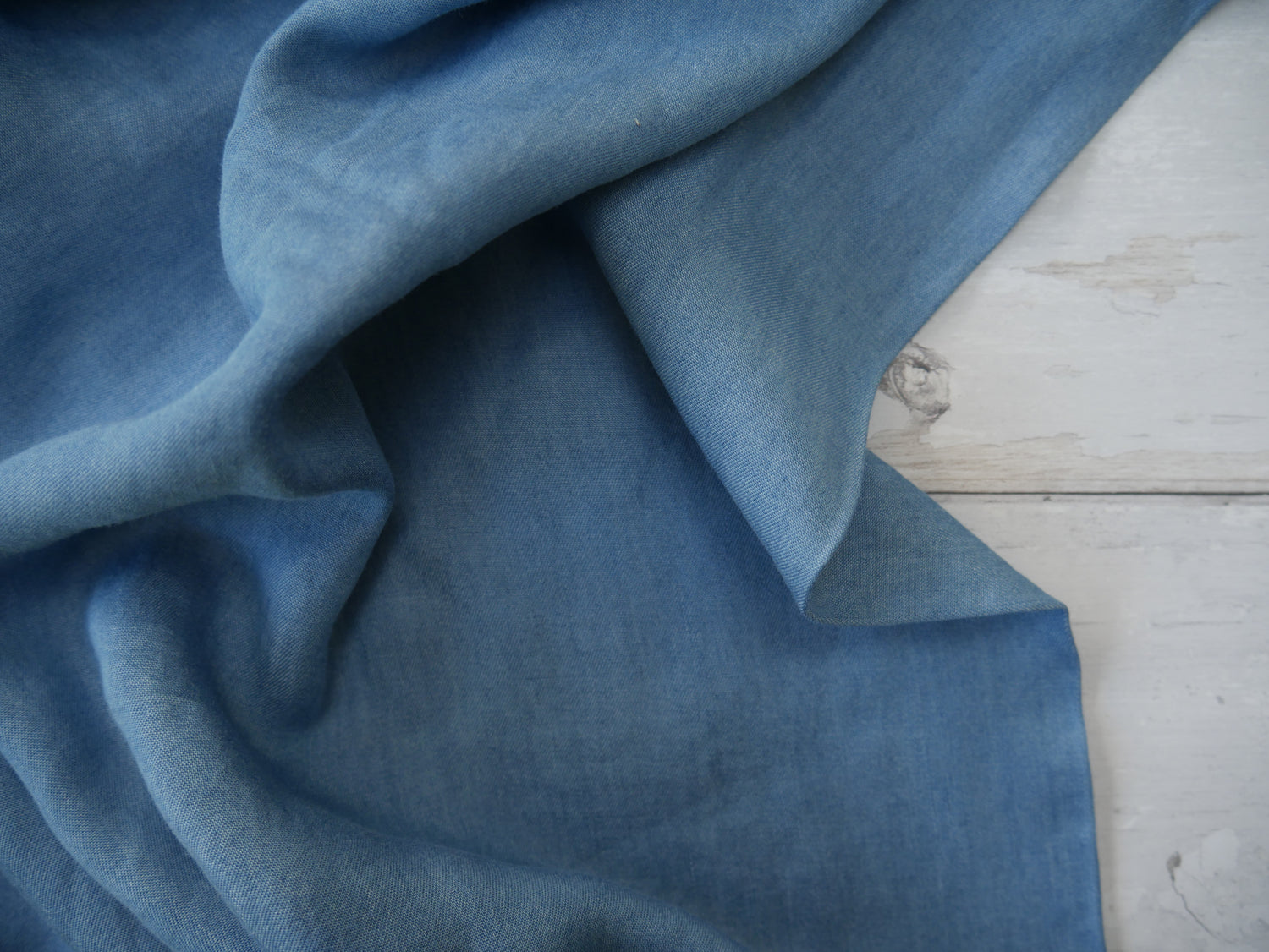 Tencel Chambray in Mid Blue, £14.50 p/m-Tencel-Flying Bobbins Haberdashery