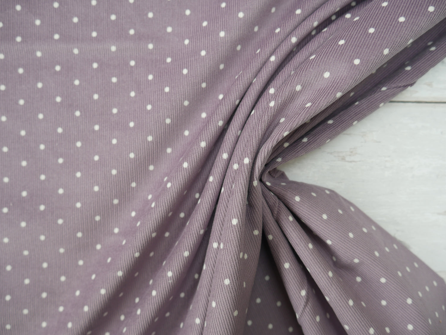 Polka Dot Fine Wale Corduroy Devine Parma Fabric, £19.50 p/m-Corduroy-Flying Bobbins Haberdashery