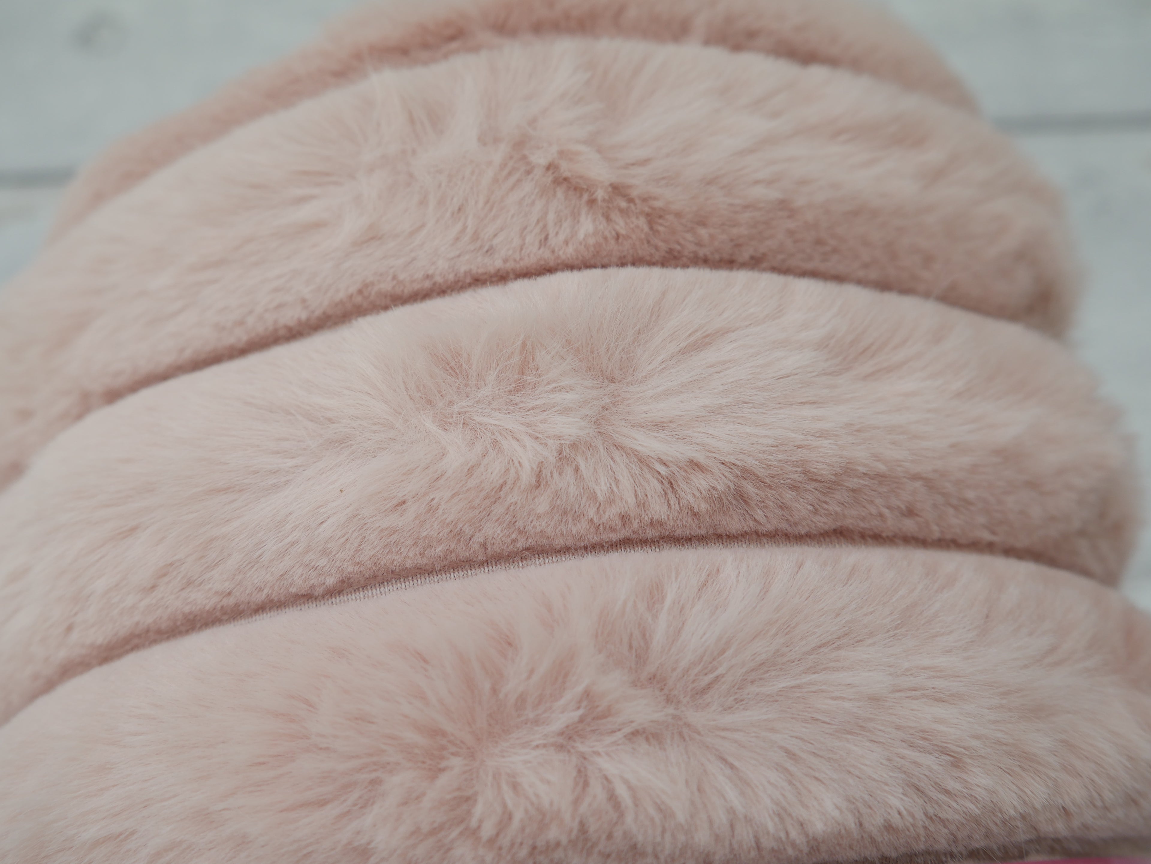 Plush Fur Panel in Blush-Fabric-Flying Bobbins Haberdashery