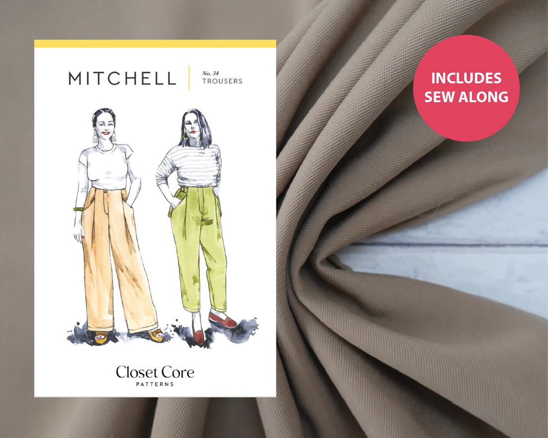 Mitchell Trousers Kit - Lyocell Viscose Twill in Camel-Sewing Kit-Flying Bobbins Haberdashery