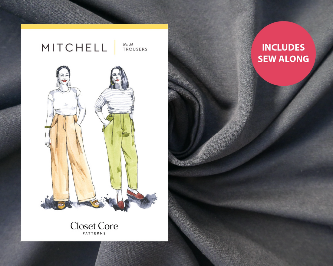 Mitchell Trousers (View A) Kit - Bengaline in Dark Navy-Sewing Kit-Flying Bobbins Haberdashery