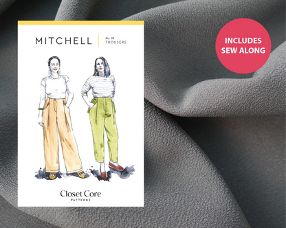 Mitchell Trousers Kit - Sydney Crepe in Olive-Sewing Kit-Flying Bobbins Haberdashery