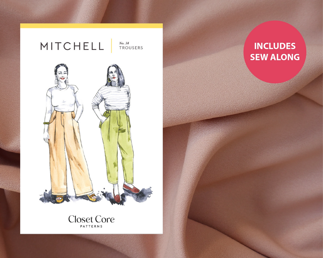 Mitchell Trousers Kit - Sydney Crepe in Rose-Sewing Kit-Flying Bobbins Haberdashery